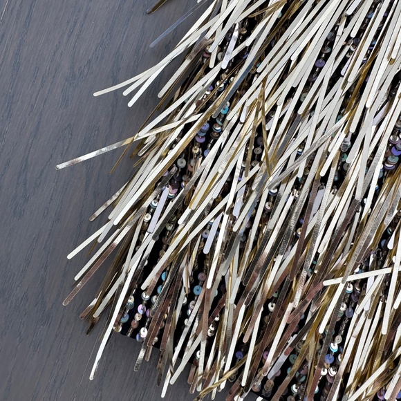 Alice + Olivia FIFI Gold Black Ombre Fringe Mini Dress EUC - Size 2 - Picture 6 of 11